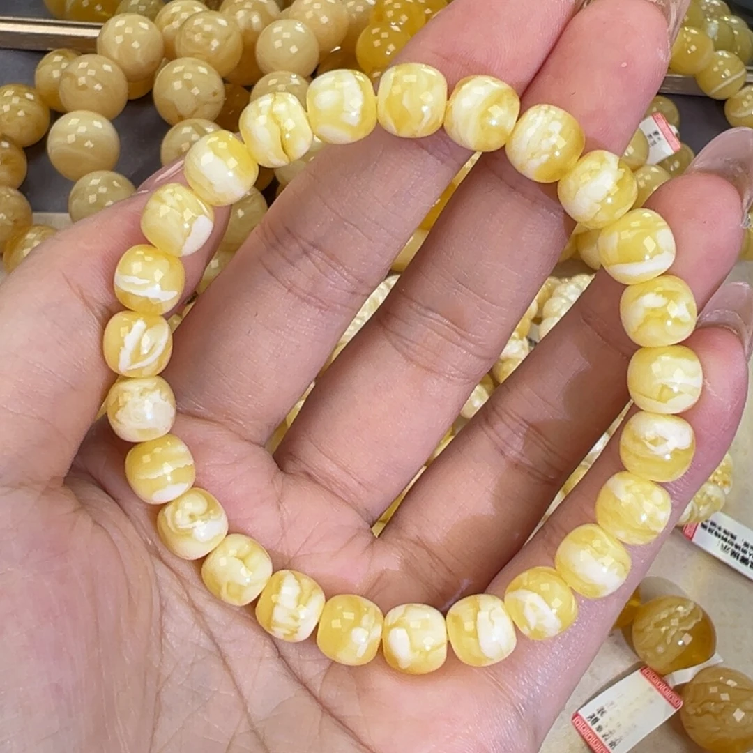 琥珀未镶嵌手链9.3细胞虎皮