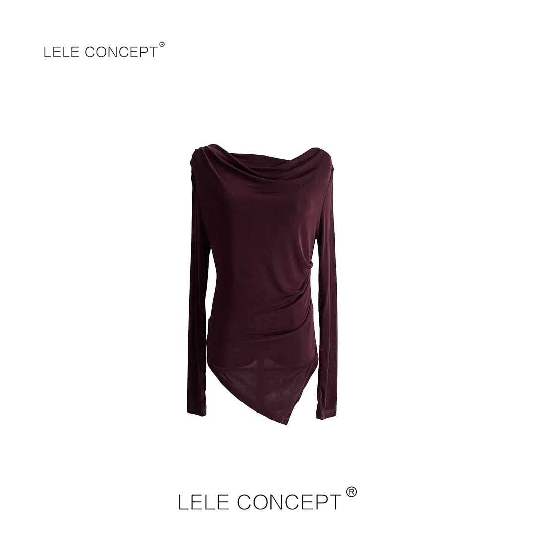 LELE CONCEPT丨「丽」气质高级感堆领不等式长袖衫FS25C0065Y