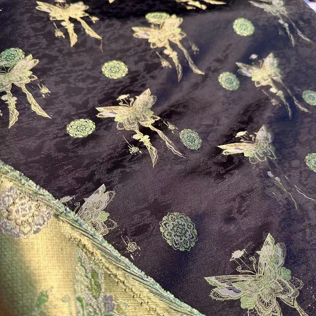 老宋锦纯桑蚕丝织金宋锦新中式专利技术花香复古国风幅宽140面料