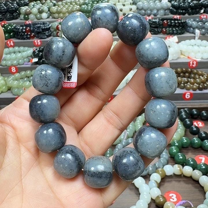 未镶嵌手链和田玉新疆青花老型卡16