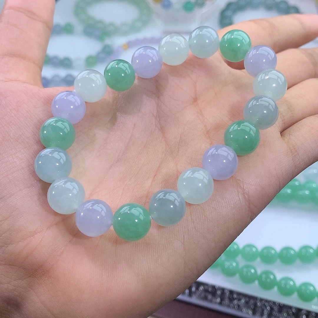 未镶嵌手链翡翠冰胶马卡龙手串