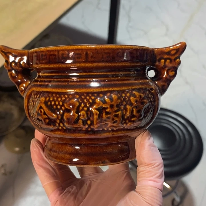 瓷片磁州窑香炉高度9厘米