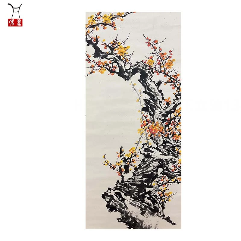 H1070梅花立轴136x68/8.3平尺