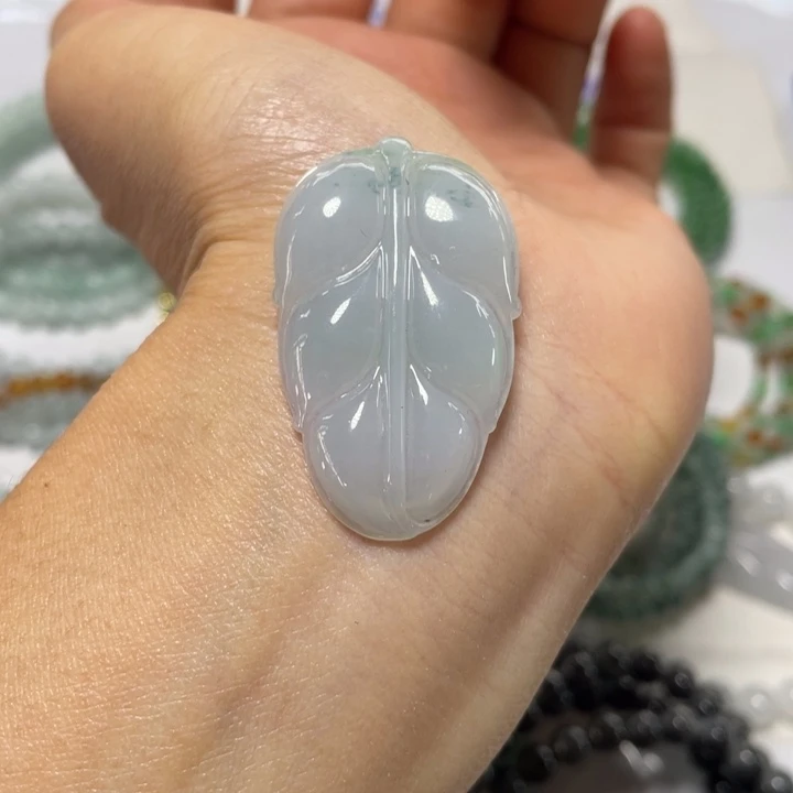 定制翡翠未镶嵌叶子挂件