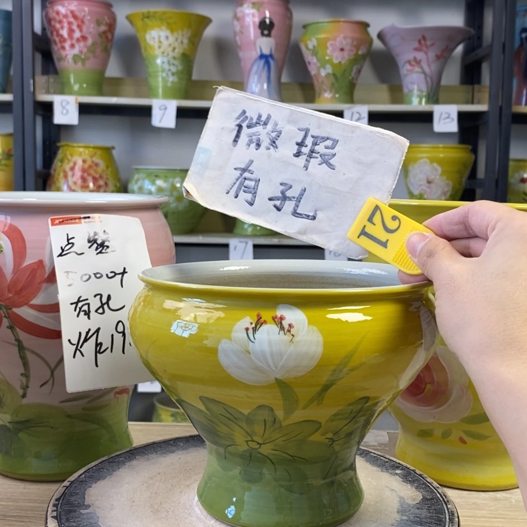 景德镇手工手绘陶瓷花盆