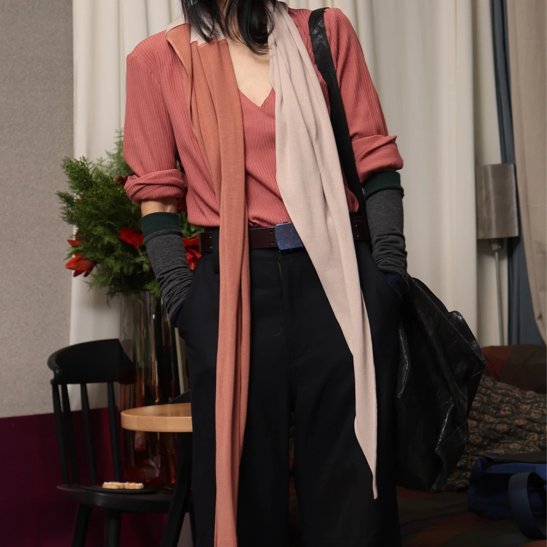 原创设计舒适百搭针织棉时尚国风羊绒休闲复古围巾秋冬