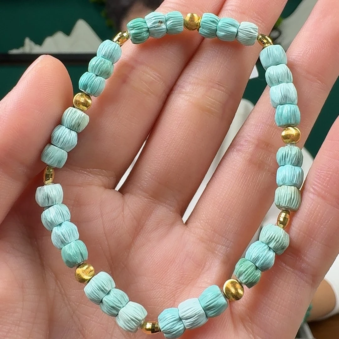 绿松石18K金镶嵌珠宝奇石