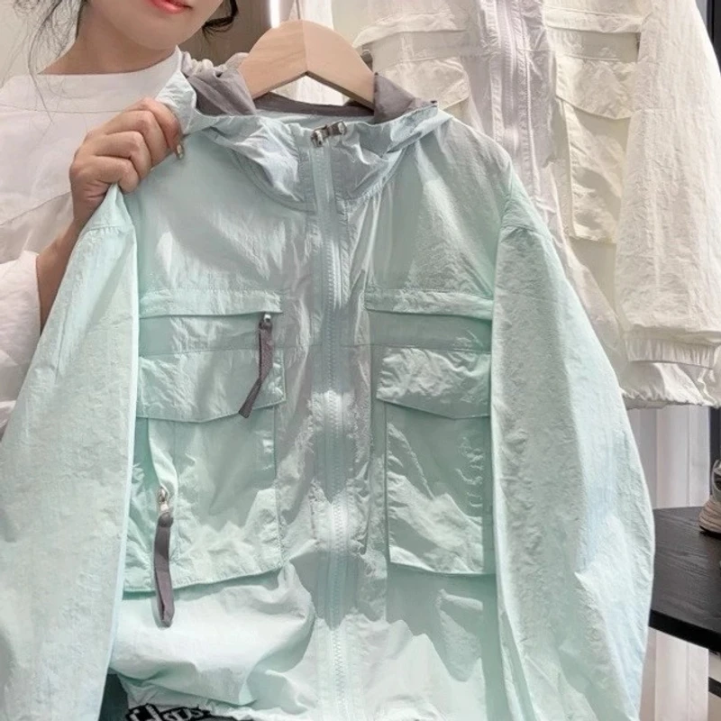 儿童韩版薄款清凉外套2025夏新款男童女童遮阳连帽防晒衣宝宝上衣