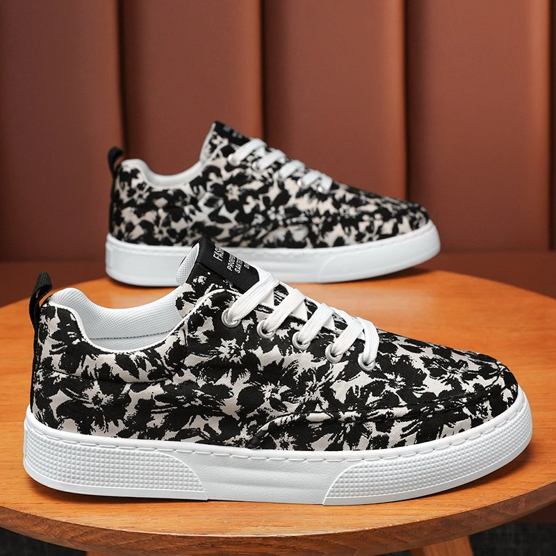 秋冬季男鞋新款透气帆布鞋男韩版潮流百搭厚底小白鞋运动休闲鞋正