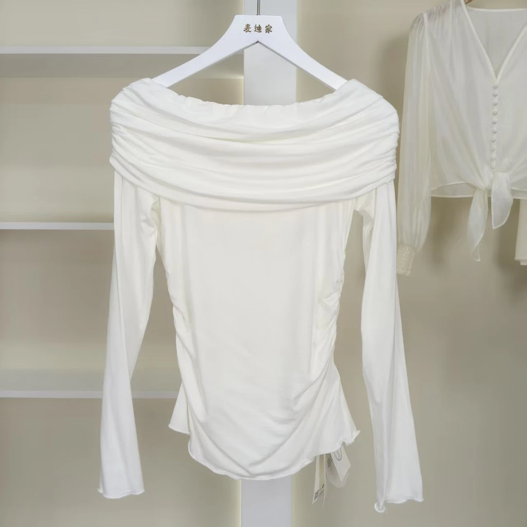 麦迪尚品【K】50428511 春季简约薄款性感T恤上衣品牌撤柜女装