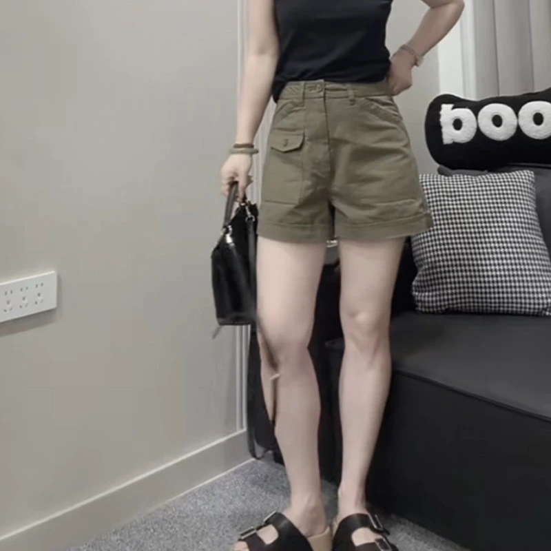 大码2025年夏季新款工装休闲短裤女梨型身材小个子显瘦阔腿热裤