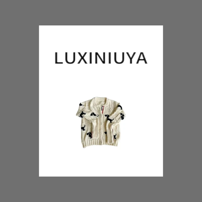 【LUXINIUYA】汪星人开衫 百搭慵懒设计感 秋季新品2024#CX1839