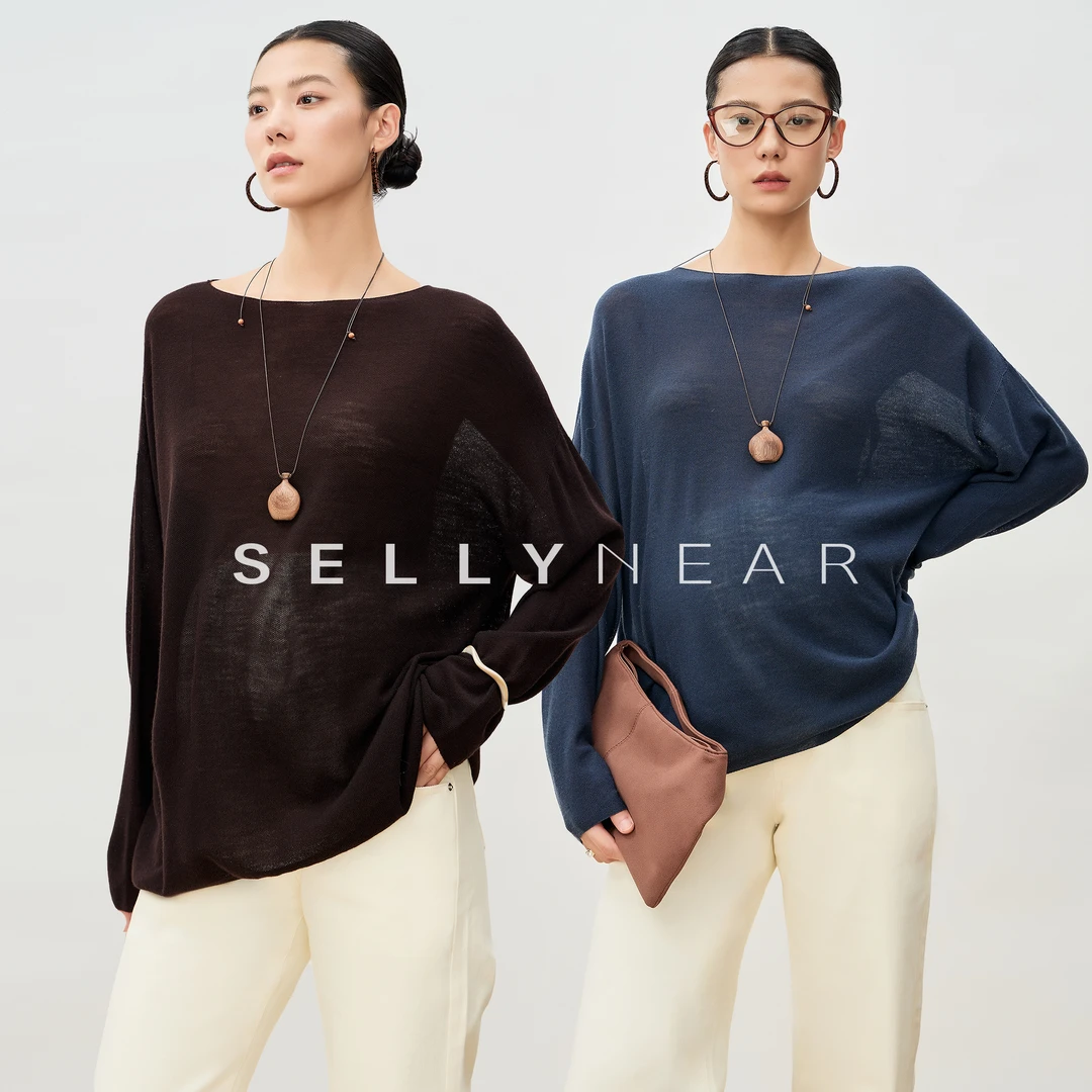 SELLYNEAR孕妇装秋季新款上衣时尚高级感扬子纱宽松慵懒长袖罩衫