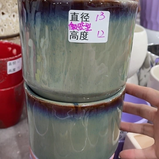 多肉绿植陶瓷花盆9.9包邮，有孔