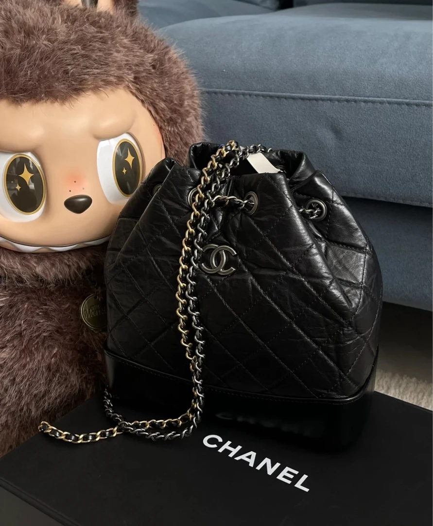 99新 Chanel/香奈儿 黑色流浪双肩包小号  12959320