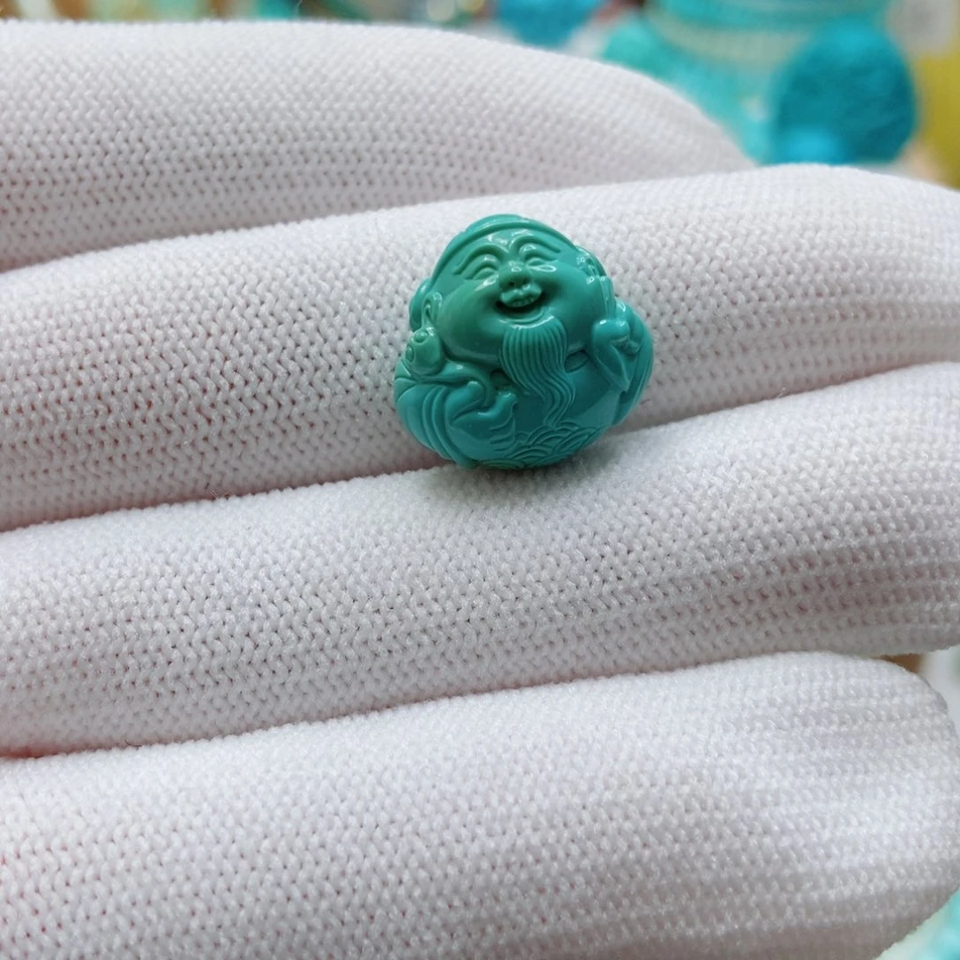 绿松石未镶嵌财神爷