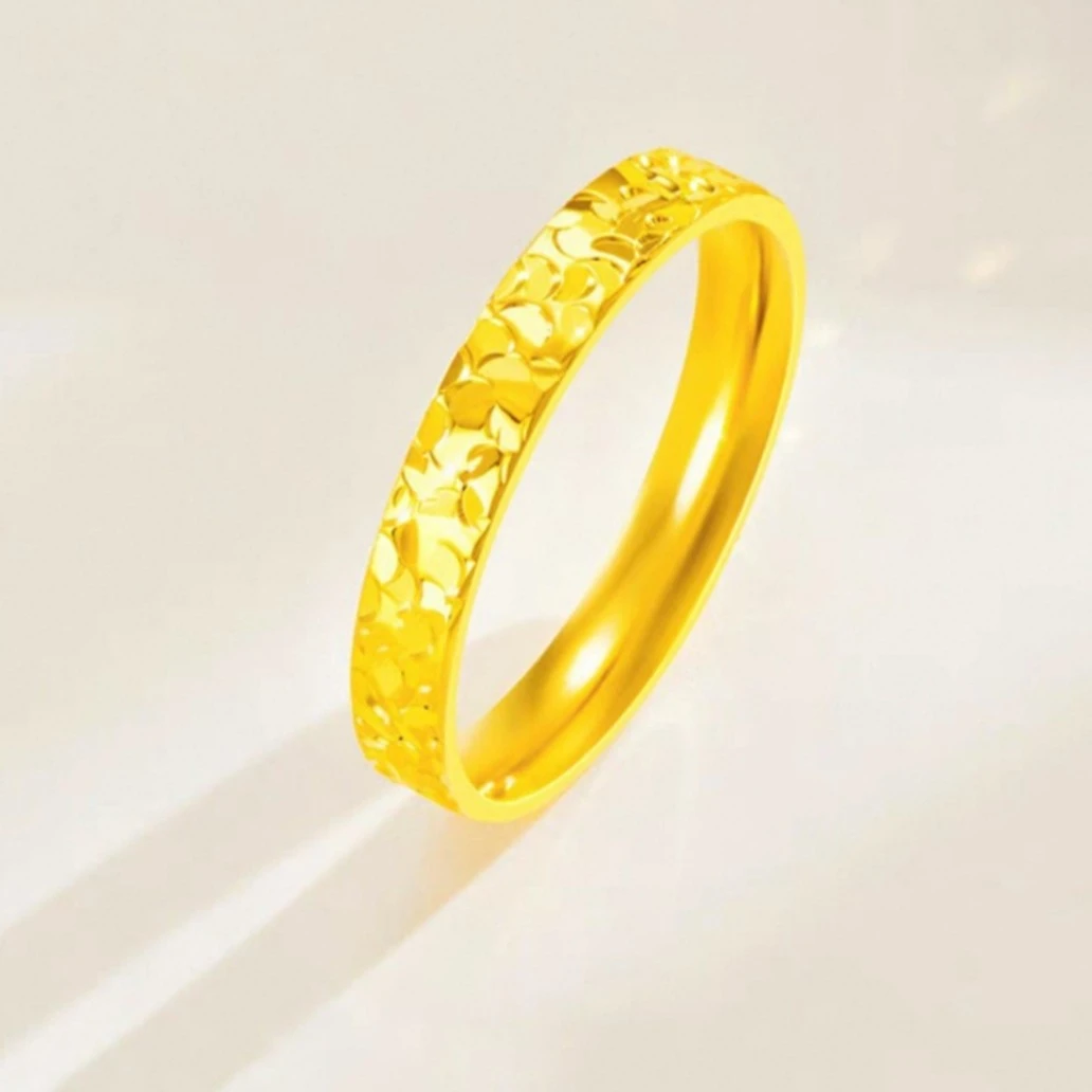 黄金足金5D戒指碎冰冰13# 0.83