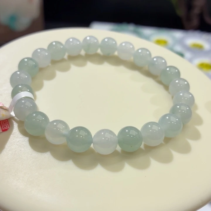翡翠未镶嵌手链冰胶马卡龙卡8.4