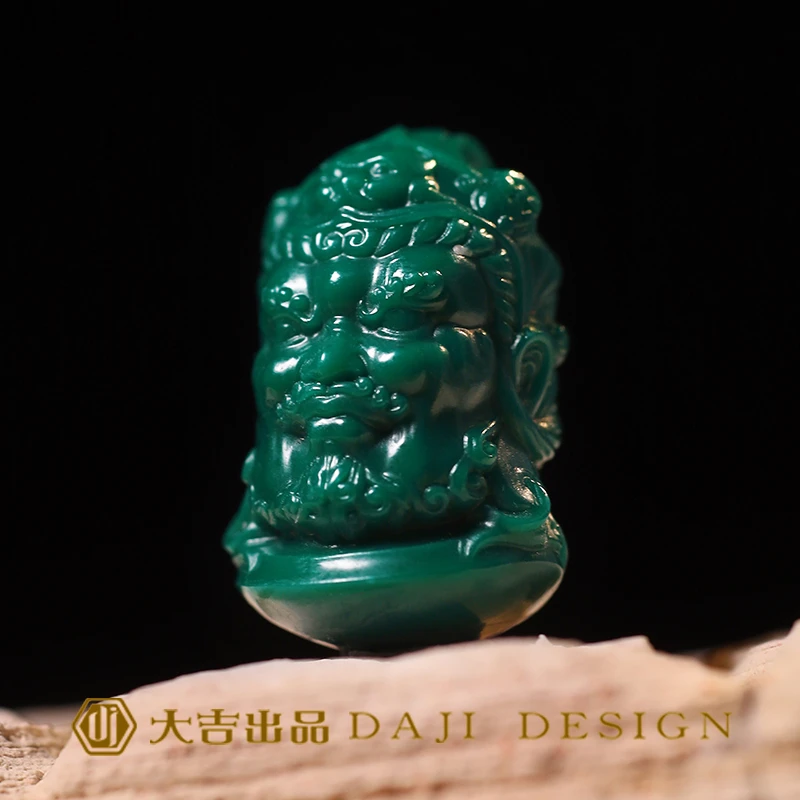 【大吉出品】-黄财神吊坠地狱色文玩手串雕刻件项链