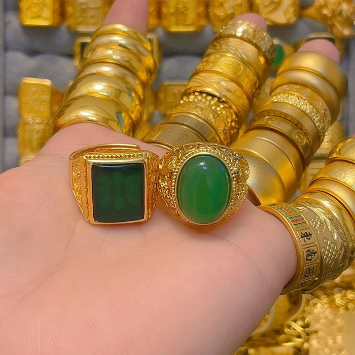 大理石合金春**来黑方戒➕圆戒指大