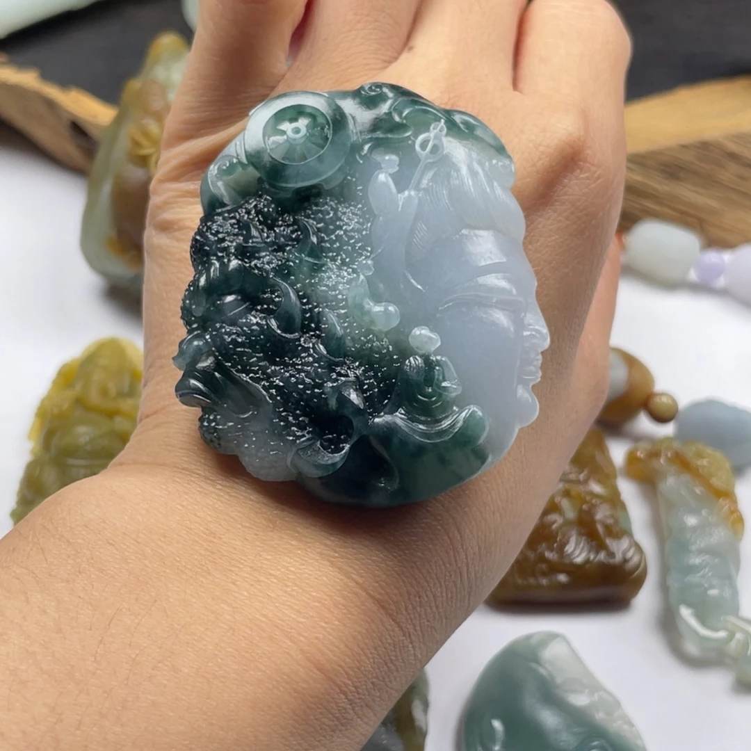 战***&定制翡翠未镶嵌佛魔一念