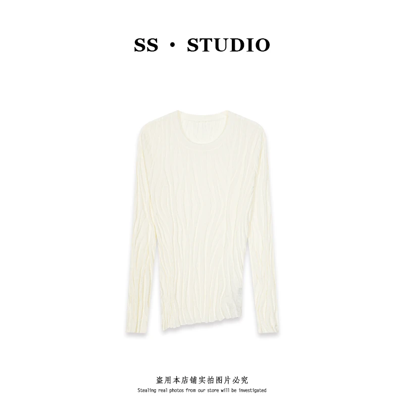 【SUSU】秋冬女装针织长袖修身简约精仿纯色打底衫SS-5818