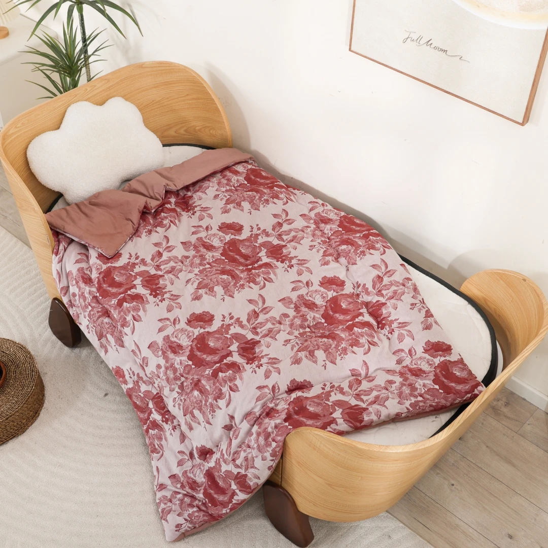 【玫瑰印记】120*150cm全棉小尺寸被单人双面细纱可机洗被