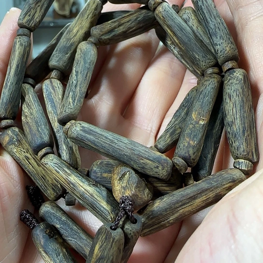 沉香手串绿奇楠沉香沉水树心随型多圈30克+多样性