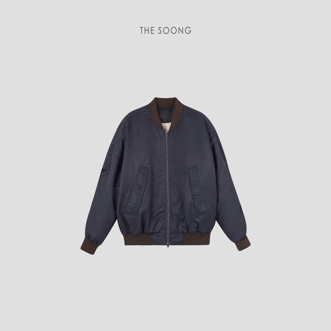 THESOONG|'Flight'极简撞色飞行夹克棒球服外套HWWT6390