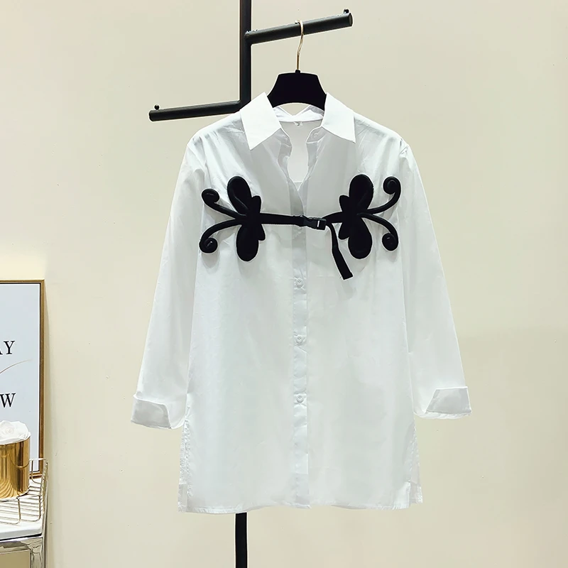 早秋2025年新款又a又飒女装轻国风别致宽松气质百搭白色衬衫上衣