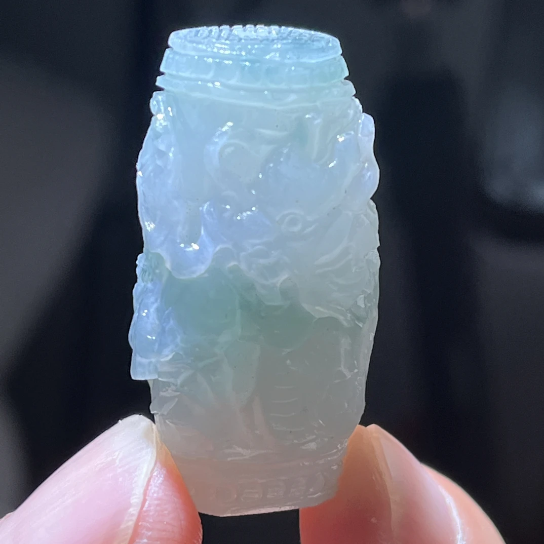 天然缅甸A货翡翠龙桶珠毛货买断需抛光