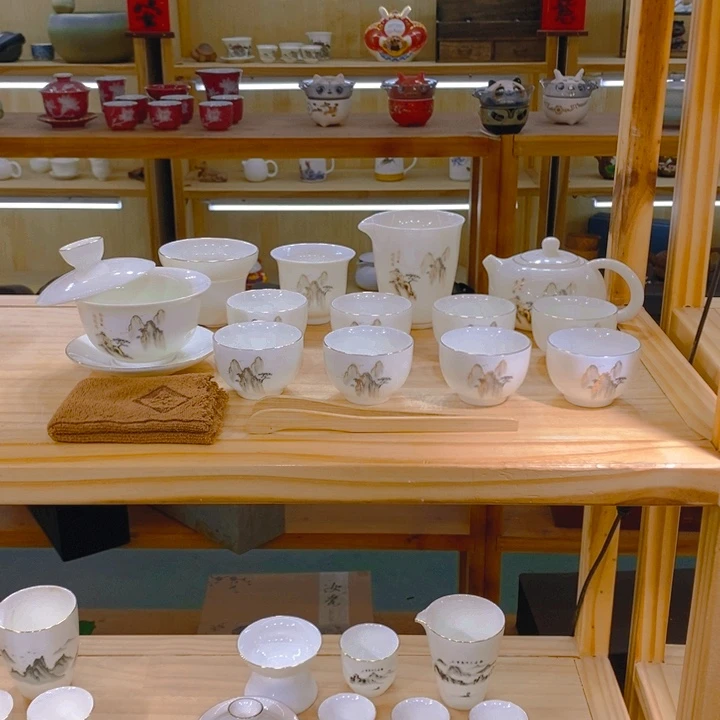 【不止】羊脂玉瓷茶具套装