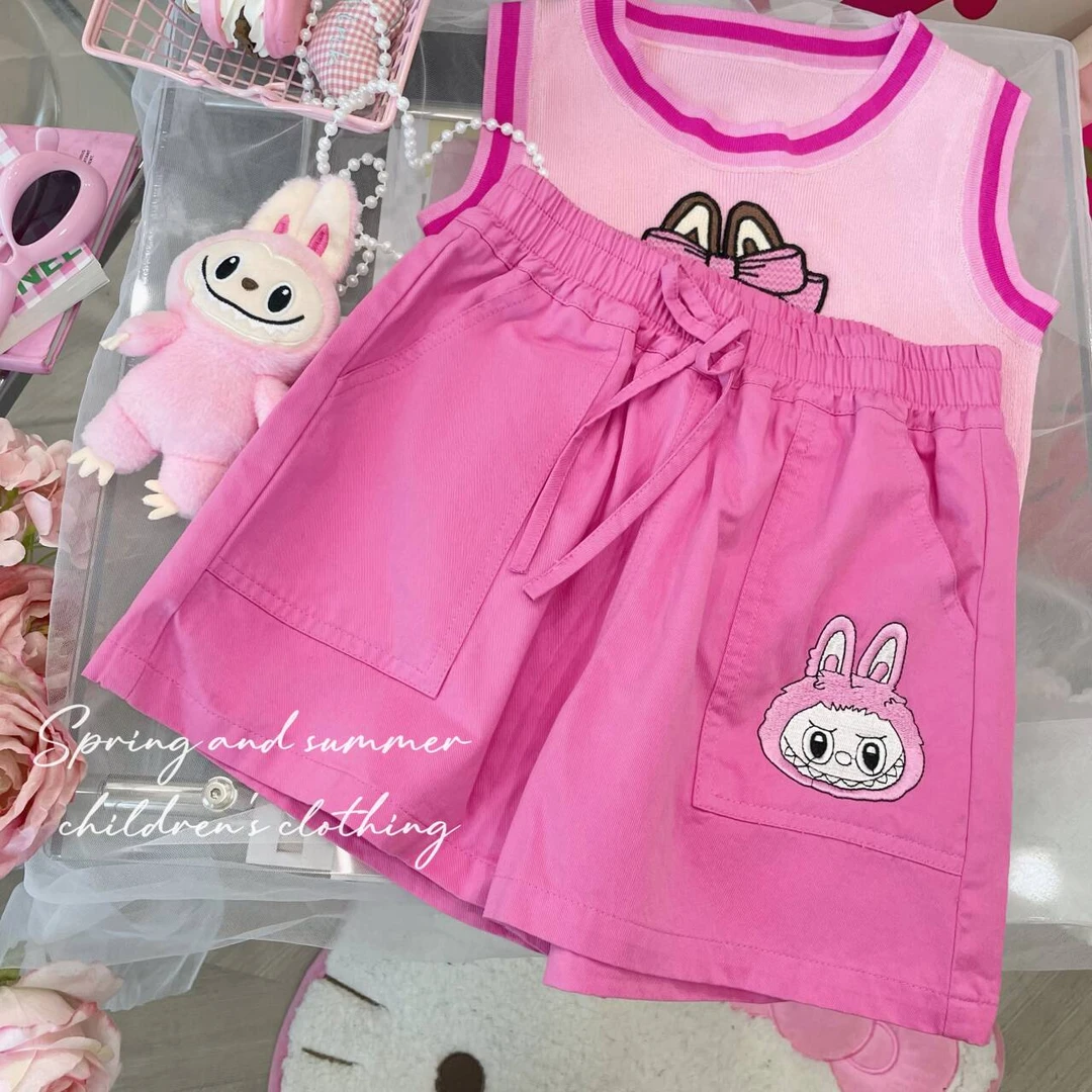 现货-WOOkids8【粉红布布】亲子兄妹童装高定短裤  W25041004