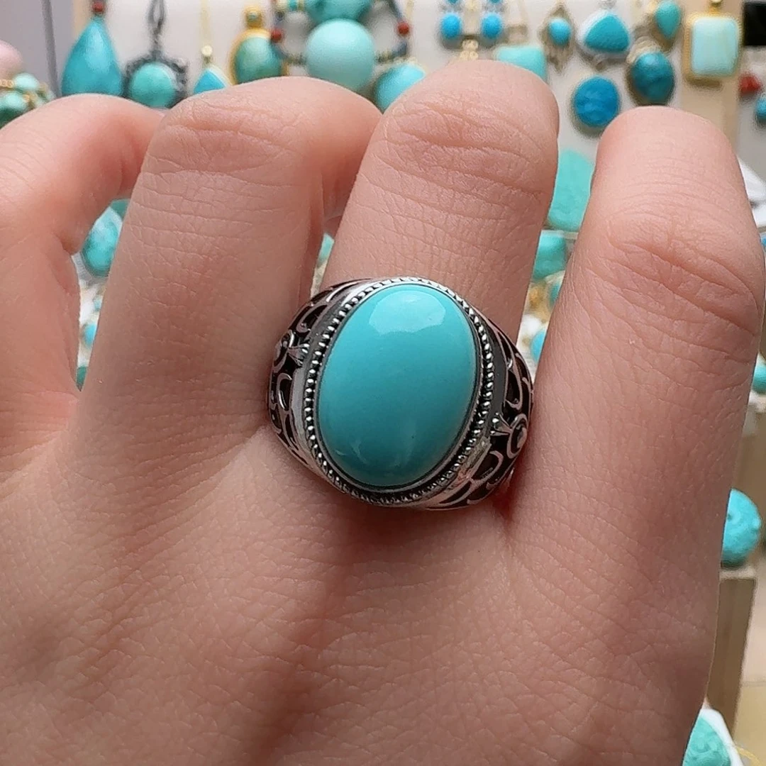 绿松石配饰银S925镶嵌