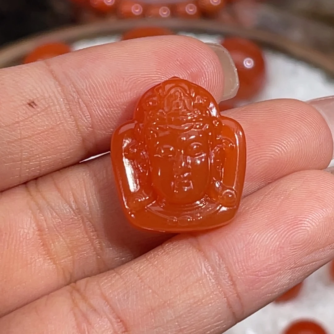 南红玛瑙未镶嵌观音牌