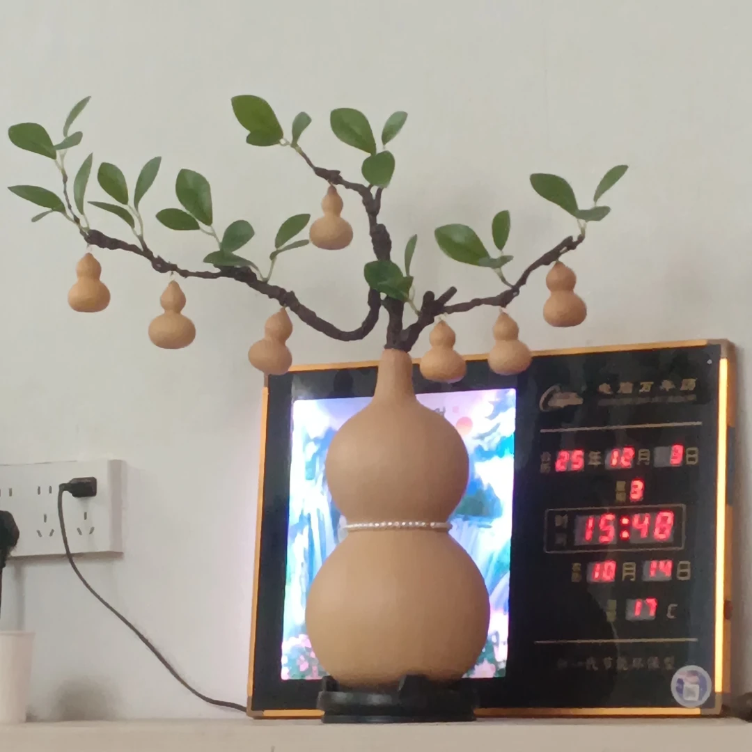 总高度五十厘米，大葫芦高度二十七厘米，绿植宽度，五十厘米