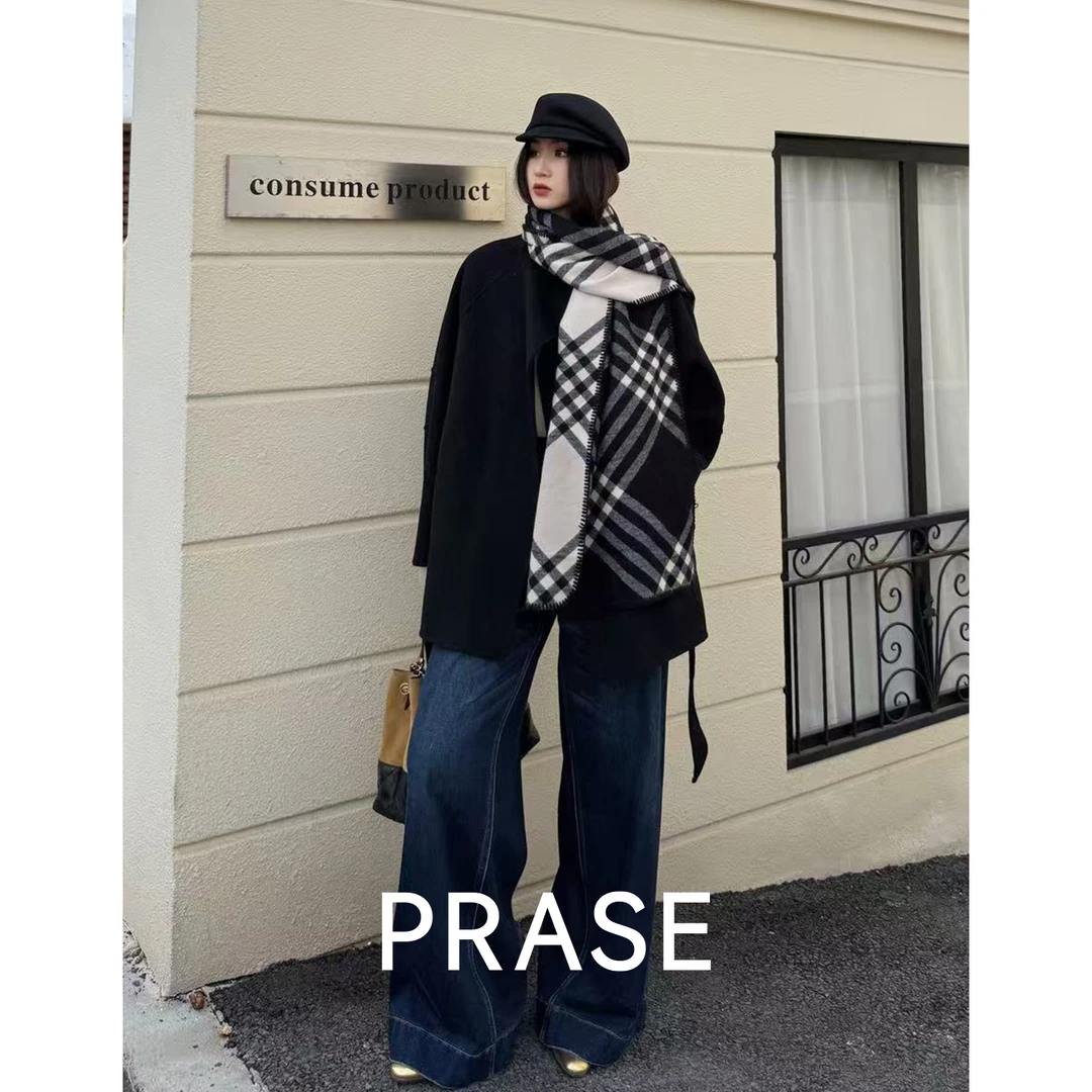 PRASE·噜【富士山下】100羊毛时尚高级感双面呢大衣外套PR3758/9