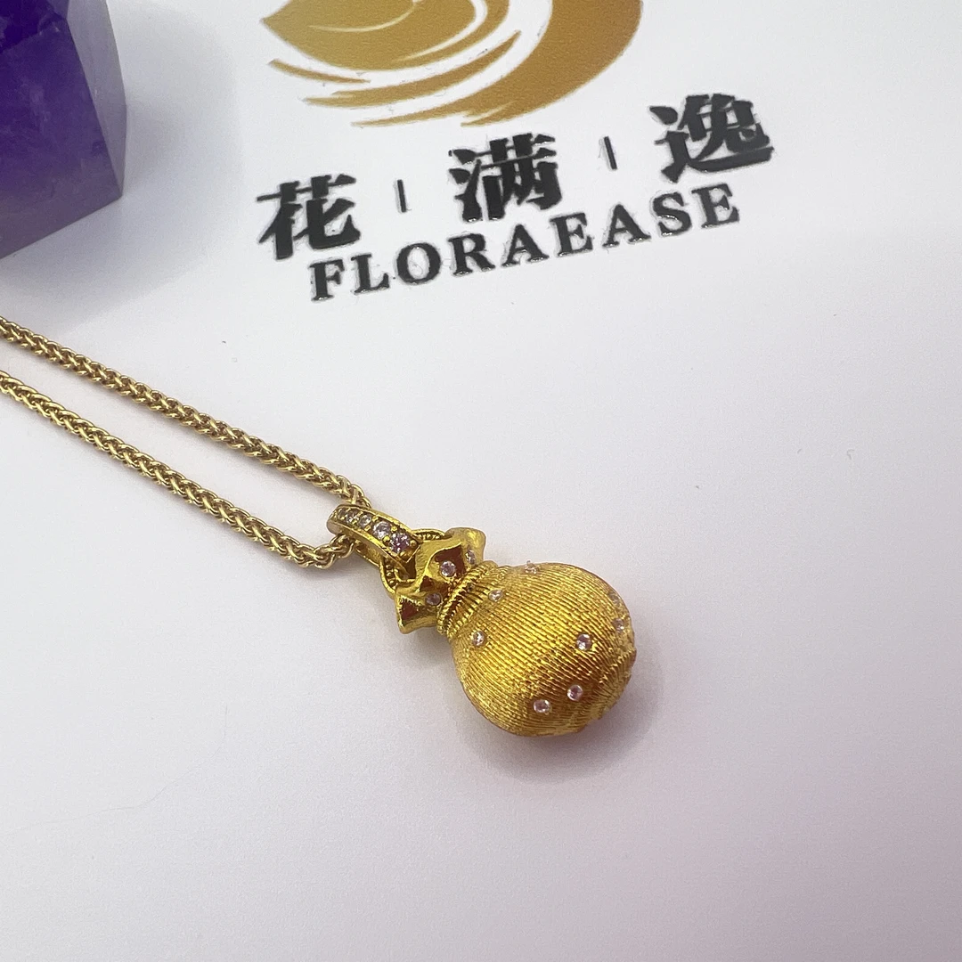 铜吊坠 升级版钱袋吊坠项链百搭时尚轻奢经典金色