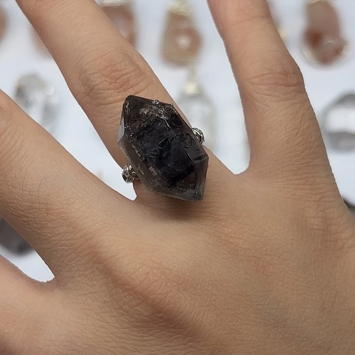 水晶银S925镶嵌戒指闪灵钻戒指