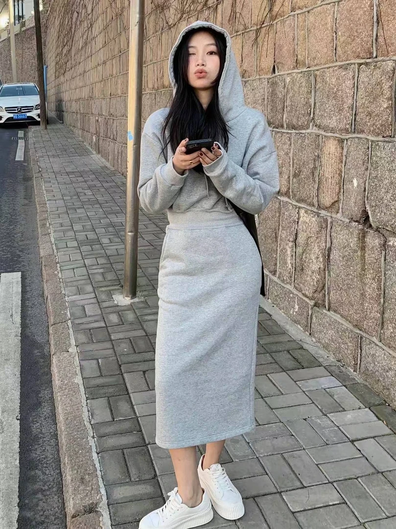 休闲风时尚套装长裙ins时尚裙子气质套装连衣裙显瘦