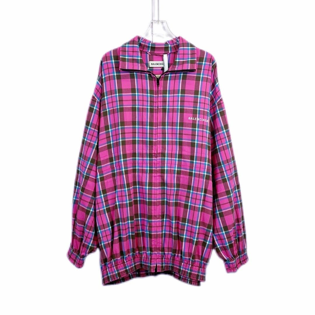 99新 Balenciaga/巴黎世家 011323  Logo字母格纹拉链外套 36码