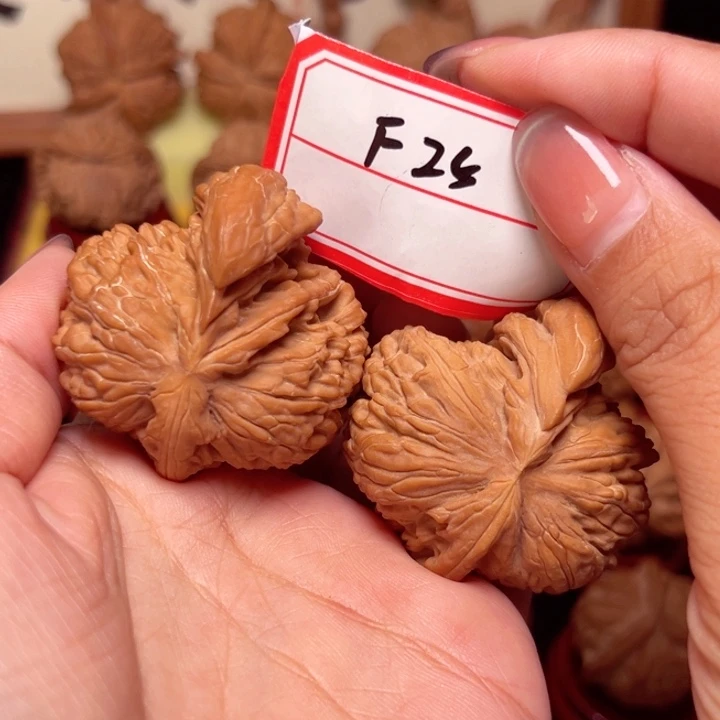 文玩核桃把件43白狮子犀牛角25