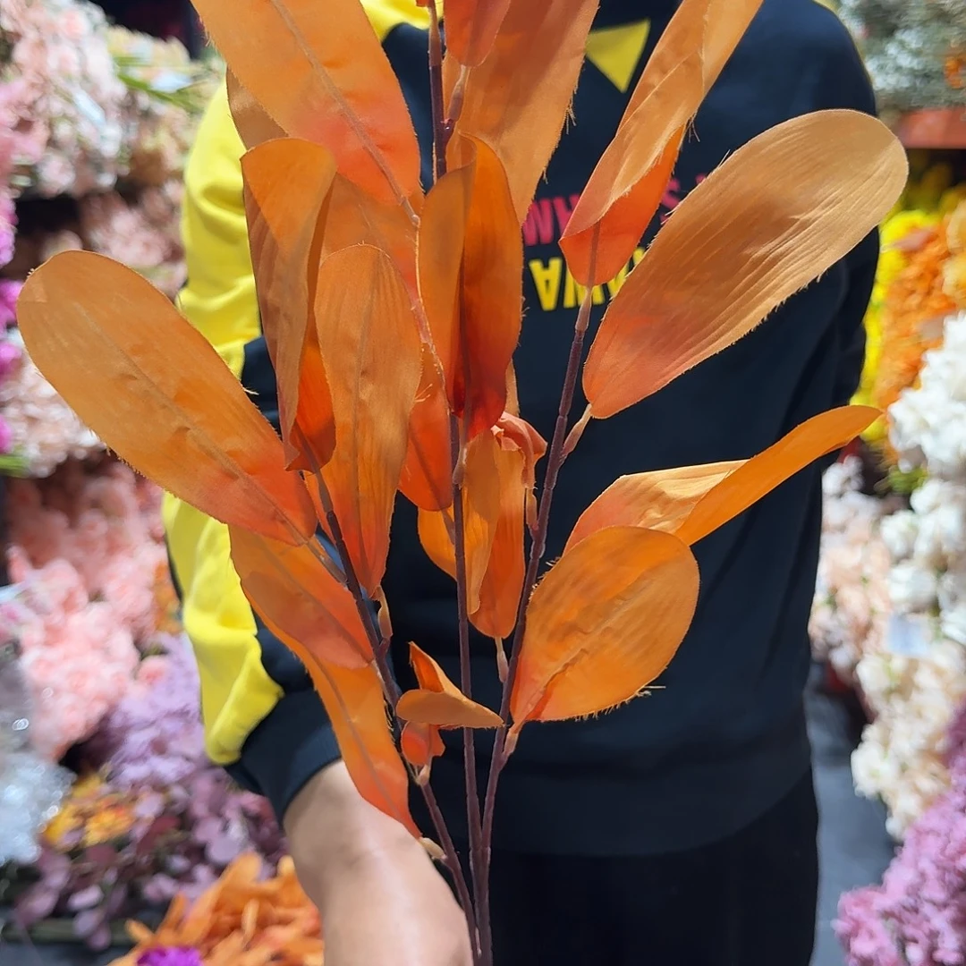 橙色三叉叶子仿真25支装