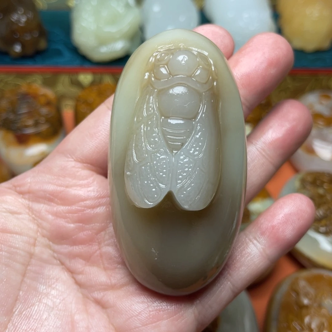 石材天然方解石手把件不退换