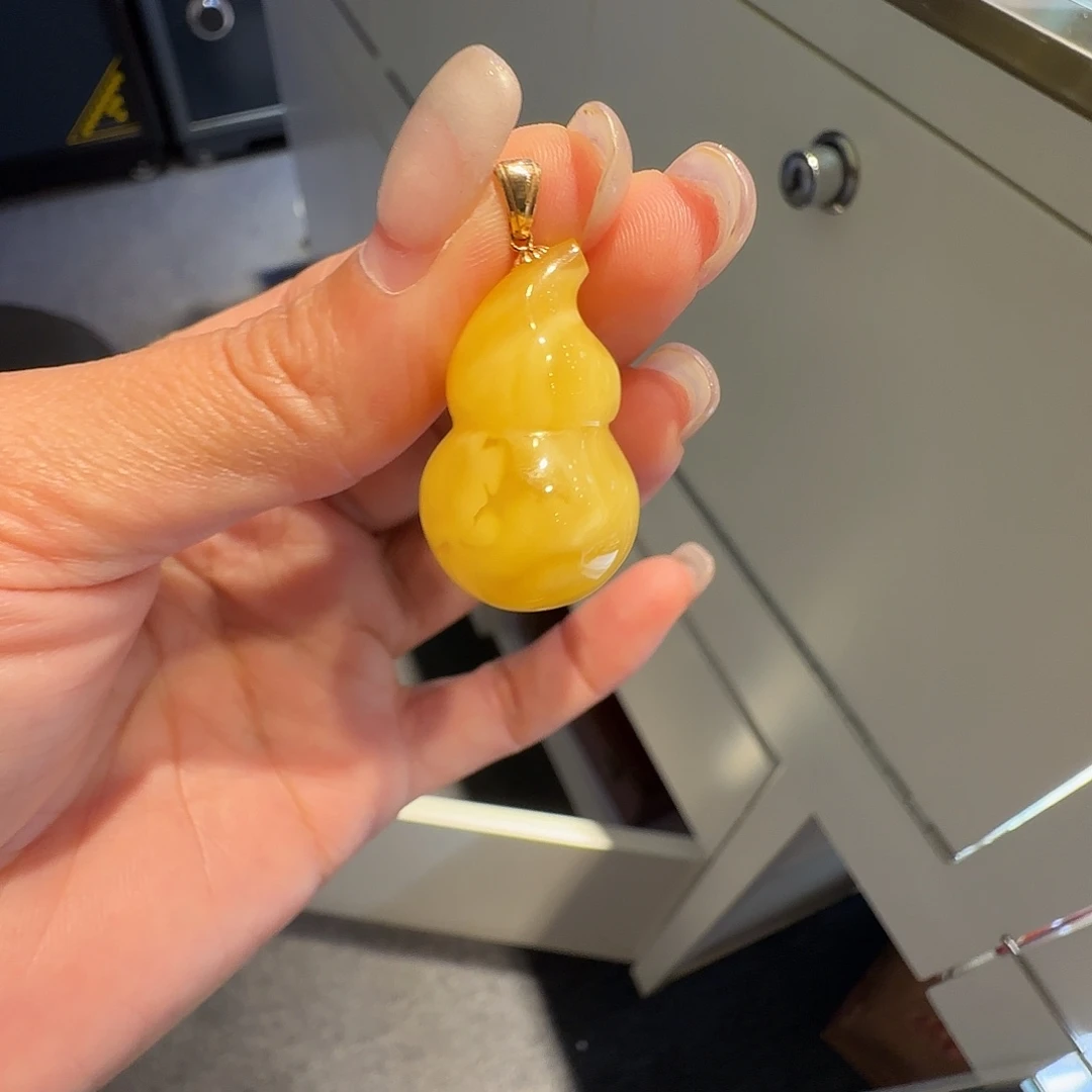 琥珀18K金镶嵌珠宝奇石