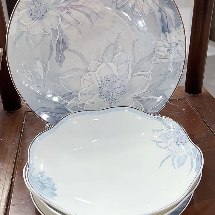 景德镇陶瓷花瓣2个平盘2个十寸1个用****1
