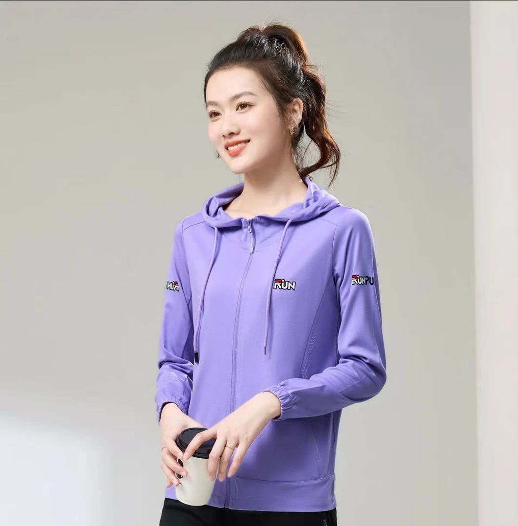 冰丝防晒衣女款2025春夏季新款中年妈妈休闲冰丝上衣连帽9826