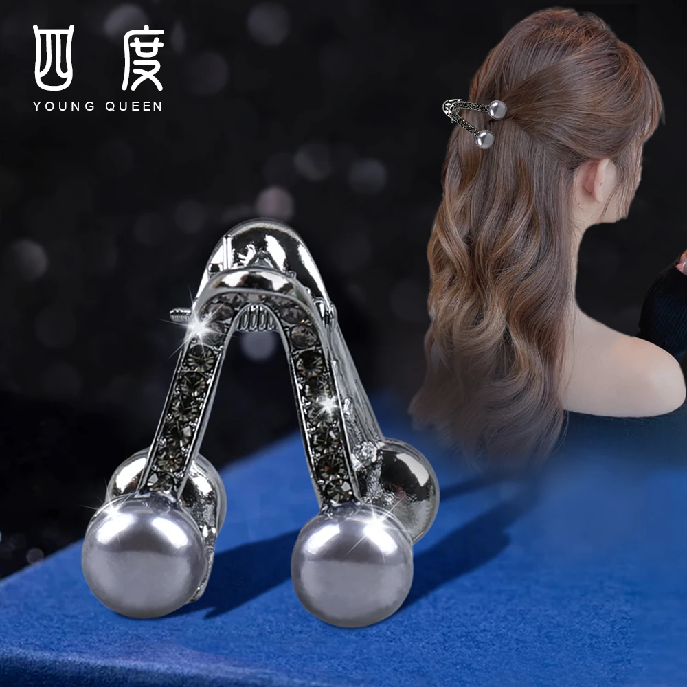 高级感V型小抓夹2025新款珠珠发卡气质优雅半扎短烫发抓夹