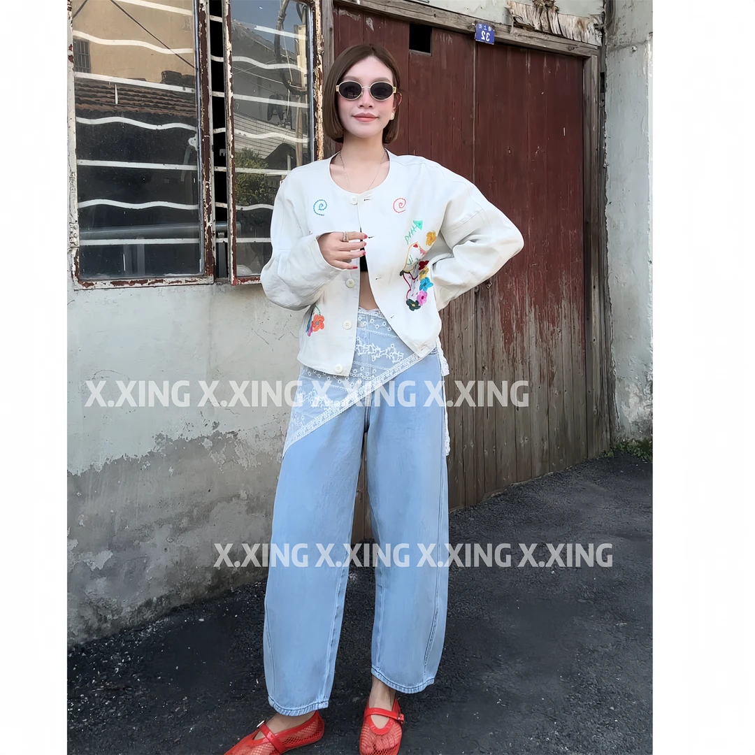X.x.新款欧货女装外套宽松显瘦刺绣短款上衣潮C31-1065