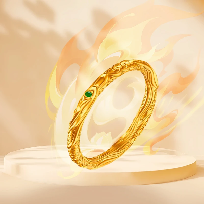 铜合金手镯 哪吒同款新中式轻奢乾坤圈手镯周边衍生手工精美手环